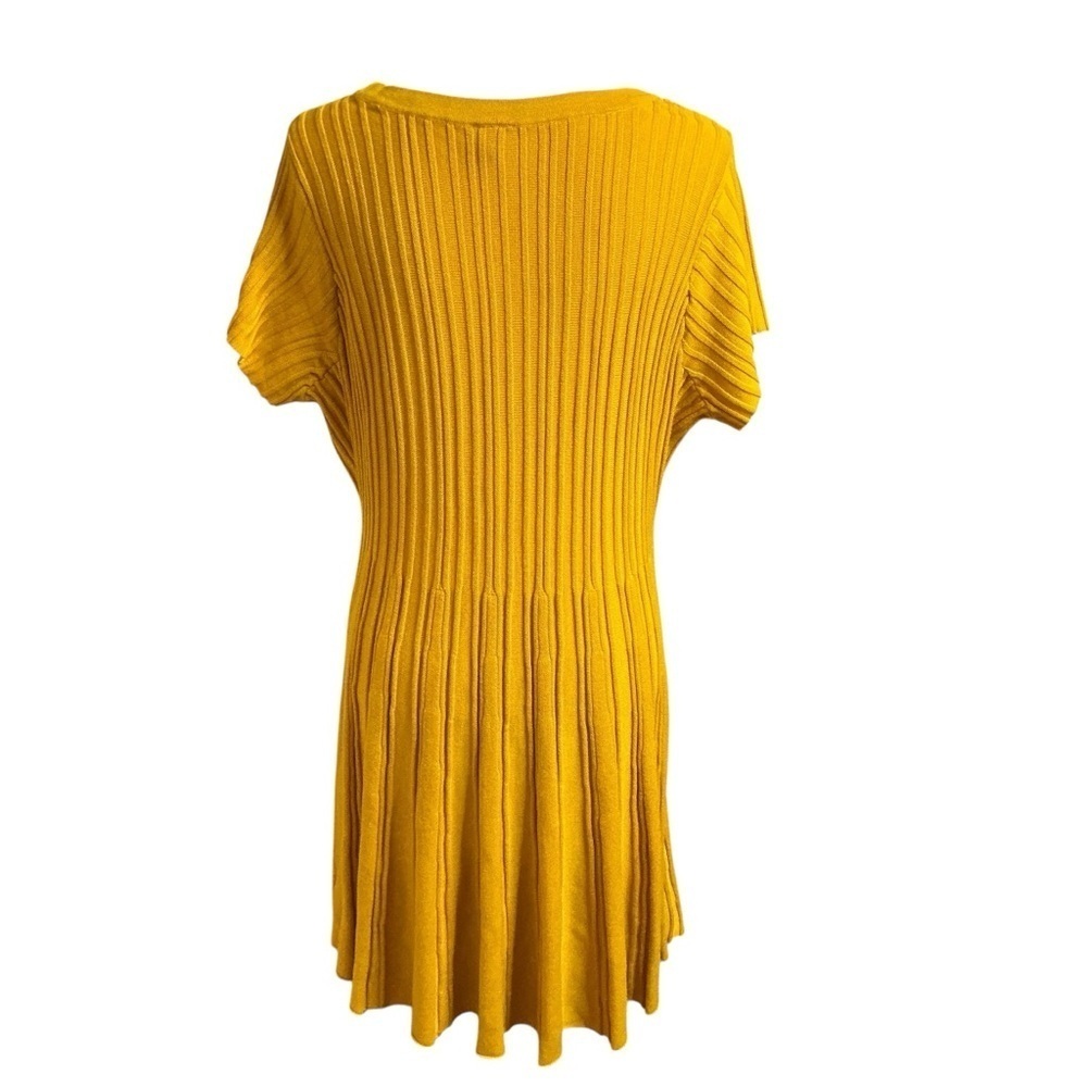 Torrid Ribbed Knit Dress Mustard Gold Mini Sweater Skater Scoop Neck Dress 3X - Picture 9 of 16